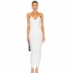Norma Kamali White Ruched Dress